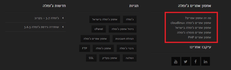 קישור מאמר או רכיב מבלי שיוצג בתפריט האתר קישור מאמר או רכיב מבלי שיוצג בתפריט האתר
