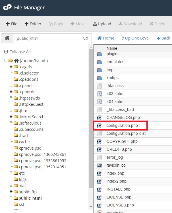 אופן העברת אתר ג'ומלה בשרת אחסון cPanel אופן העברת אתר ג'ומלה בשרת אחסון cPanel